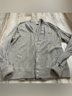 Vintage IZOD LACOSTE Gray cardigan Size Large